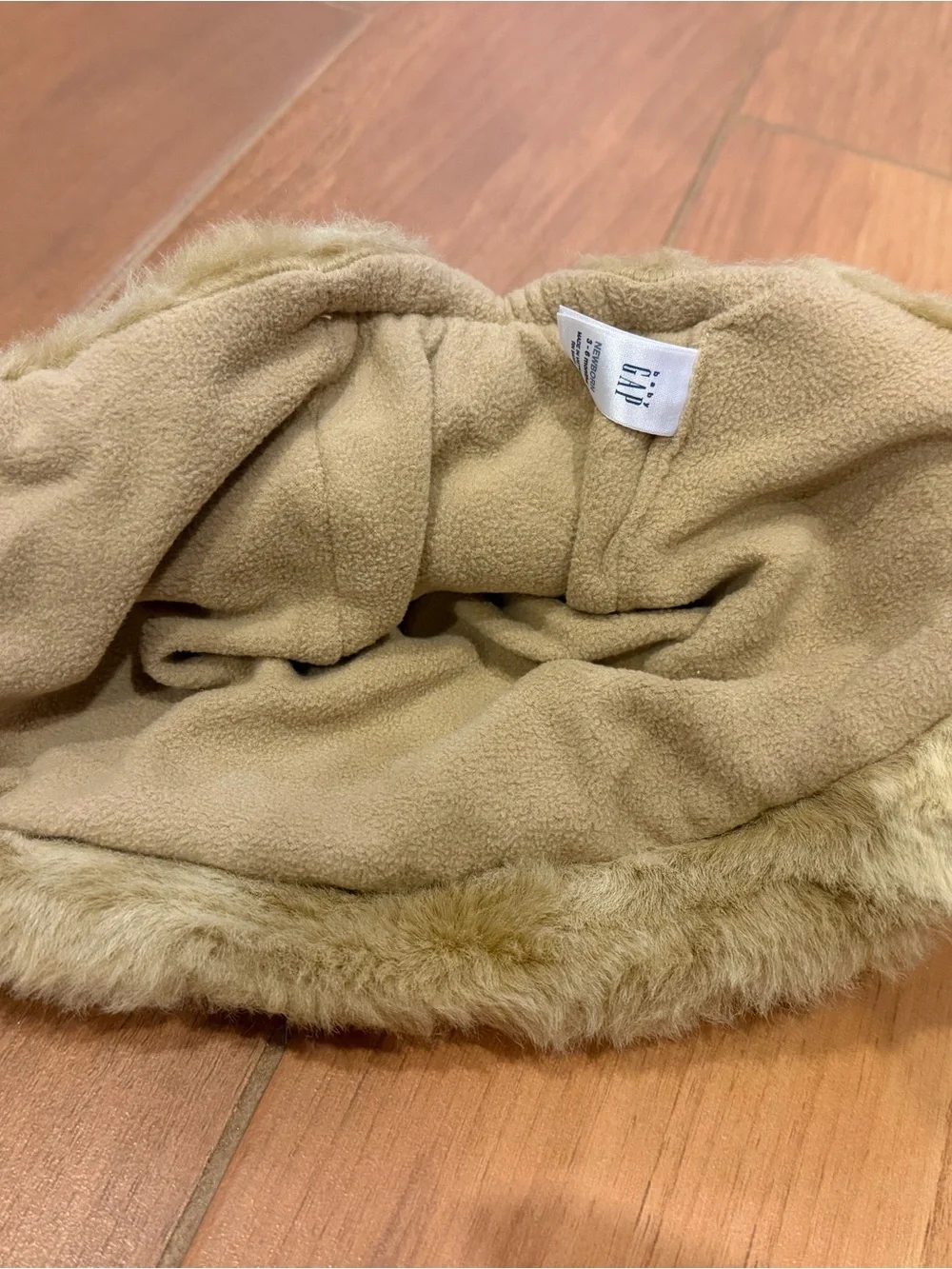 Baby Gap Newborn Faux Fur Trapper Hat with Bear Ears Size 3-6 Months
